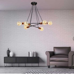 Luster EMI 473-6 Bravo 6 6xe27 Black 50.0342 - Img 2