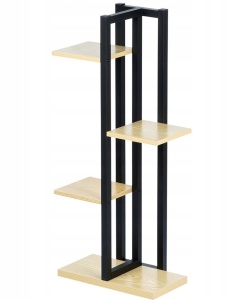 Metalni stalak za cveće Vilde na 4 nivoa 43x23x93 cm crni - Img 5