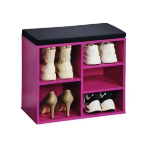 Mini cipelarnik rozi sa jastukom za sedenje 51.5x48x29,5cm Kesper KSP15964