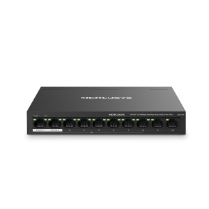 Mrežni svič MS110P 10-portni crni Mercusys 10/100Mbps PoE+