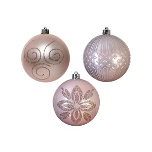 Novogodišnja kugla PVC 10cm roze 029145