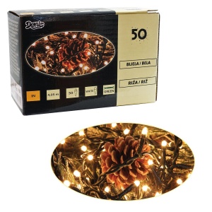 Novogodišnje lampice Riža 50 bela 52-313000