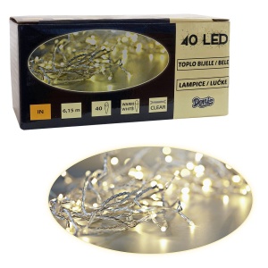 Novogodišnje LED lampice 40 komada bele B-O 52-102000
