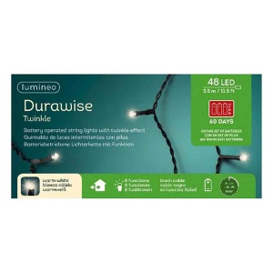 Novogodišnje led lampice na baterije 3,5 m 48 L toplo bela Twinkle Lumineo 497121