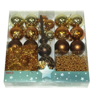 Novogodišnji set kuglica,lanac, girlanda,špic, bakar 51-955000