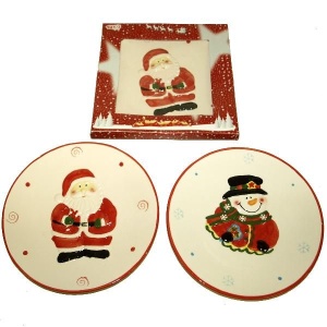 Novogodišnji tanjir keramika 23 cm 2 vrste 41-226000