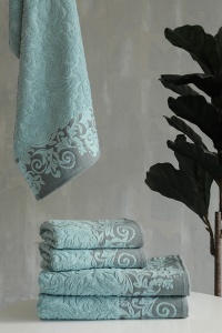 Peškir Floral 70x140 Turquoise 021694 - Img 2