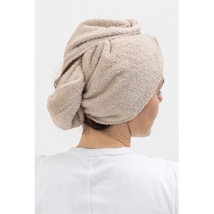 Peškir turban za kosu frotir 26x64cm pesak