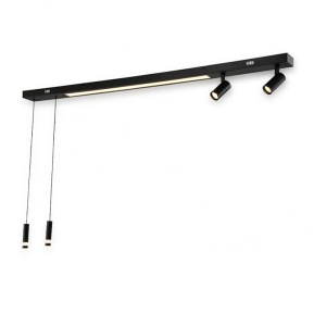 Plafonska Svetiljka Vesta 484 33W+2x5W+2x6W 3000K Crna 201448