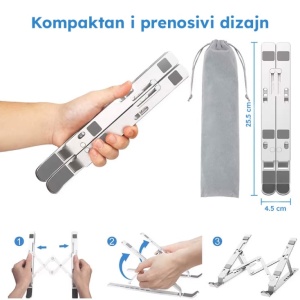 Podesivi aluminijumski stalak za laptop LPH01/S - Img 2