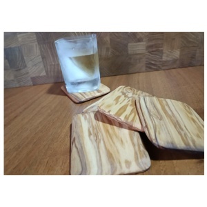 Podmetači za čaše 3kom 100x80x8mm maslina Wood Holz 6020wh