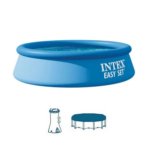 Porodični bazen za dvorište sa pumpom i prekrivačem 244x61cm Easy Set Intex 28108NP/28020