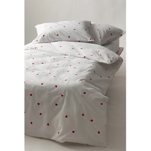 Posteljina Set 2 dela 140x200cm pamuk bela crvena