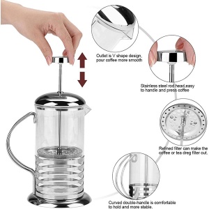 Presa za kafu i čaj staklena French Press 800 ml Maestro MR1664-800 - Img 2
