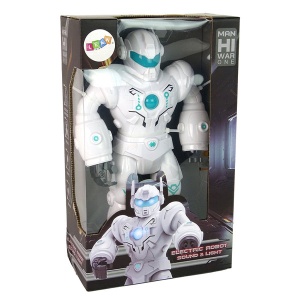 Robot na baterije 11x21x36cm beli Lean CO337953