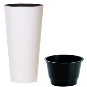 Saksija Tubus Slim 40x77cm Bela Prosperplast PR DTUS400-S449