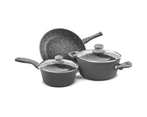 Set šerpi sa poklopcem Lamart LT1177 aluminijum 3 komada sivi - Img 4