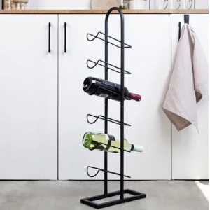 Stalak za vino 27 x 13 x 84,5 cm crni Vilde 229079 - Img 4