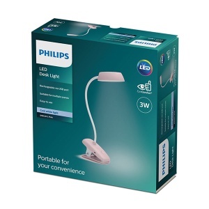 Stona lampa Donutclip DSK201 PT 3W 4000K roze USB 02 Philips PH080 - Img 3