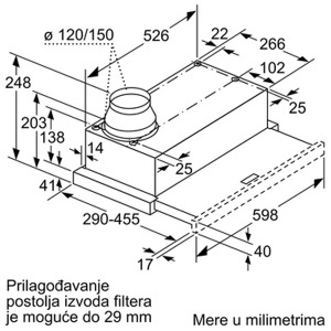 Teleskopski aspirator 60cm serija 2 Bosch DFL064W53 - Img 4