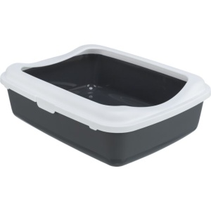 Toalet za mače classic sa ramom 37x15x47cm sivi/beli