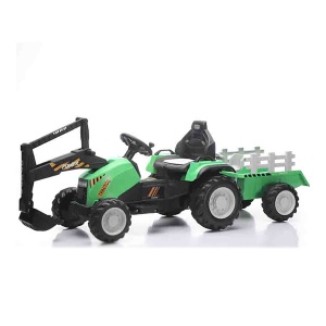Traktor Sa Prikolicom i Utovarivačem Premium Stil 145x55x51cm Zeleni