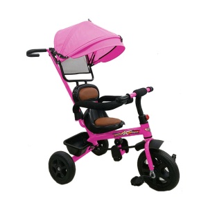 Tricikl sa tendom i kožnim sedištem roze 021869R