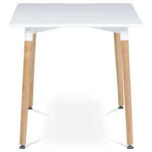Trpezarijski pravougaoni sto 120x80 cm sa drvenim nogarima beli Lemon 25-KS003 - Img 2