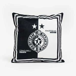Ukrasni jastuk Partizan Crno Beli dajte gol 45x45cm