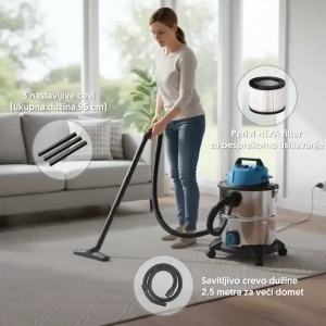 Usisivač za suvo i mokro usisavanje 20l 1400W Prosto USM3214-20 - Img 2