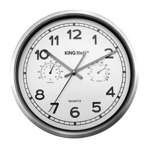 Zidni sat sa termometrom i higrometrom 30 cm Kinghoff KH5027