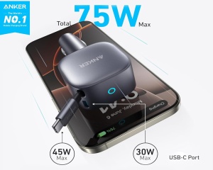 Auto punjač Nano 75W srebrni Anker sa USB-C kablom - Img 5
