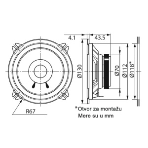 Auto zvučnici 130mm 30W Kenwood KFC-S1356 - Img 2
