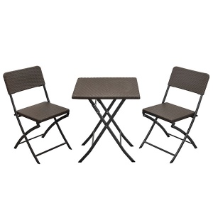 Balkonski set sto sa dve stolice crni Tisa 005
