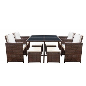 Baštenska garnitura set 4stolice+4 taburea i sto sa jastucima F5101 Nexsas 61245