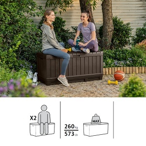 Baštenska kutija klupa za odlaganje Kentwood 350L grafit Keter CU 249462 - Img 2