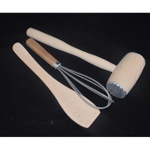 Čekić za meso špatula i mućkalica Wood Holz set 2wh