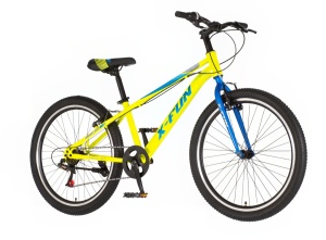 Dečiji MTB bicikl 24/13in 6 brzina 132-155cm žuti X-bike X Fun 1424150 - Img 1