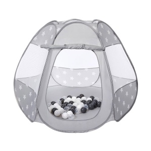 Dečiji šator Grey white stars sa 50 loptica Knorrtoys 553417