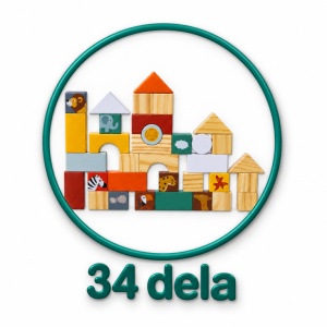 Drvena edukativna kolica sa kockama 34 dela - Img 2