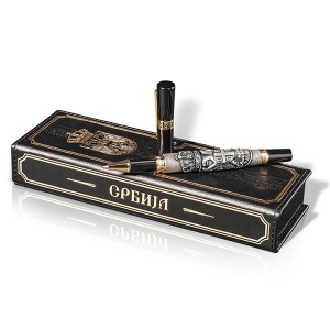 Hemijska olovka Srbija u kožnoj kutiji Princ Leather 83322 - Img 2