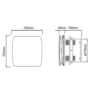Izduvni ventilator 163x163mm 16W LFWW-11Q - Img 2
