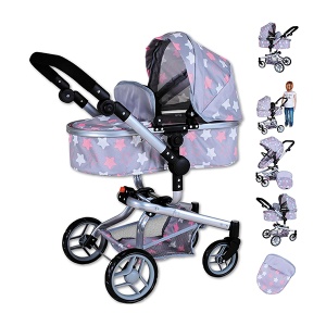 Kolica za lutke Boonk Star grey Pink Knorr Toys 909443 - Img 2