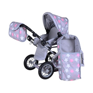Kolica za lutku Ruby Star grey Pink Knorr Toys 631443