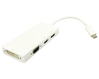 Kućište za disk Adapter USB 3.1 tip C (M) - Display Port + HDMI + VGA + DVI (F) beli E-Green OST05874