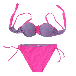 Kupaći kostim dvodelni sivo pink 1116