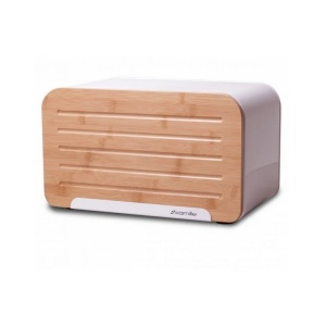 Kutija za hleb 35x20x21,5cm bambus metal Kamille 1107Bela