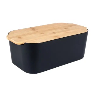 Kutija za hleb bambus 33 x 18,5 x 12 cm crna Vilde 259301