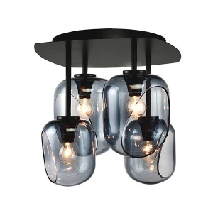 Luster Luna 107 4xE14 crni tamno staklo 35.1216