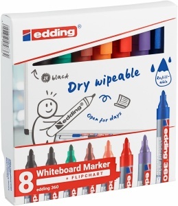 Marker za belu tablu E-360 1,5-3mm, zaobljeni, set 1/8